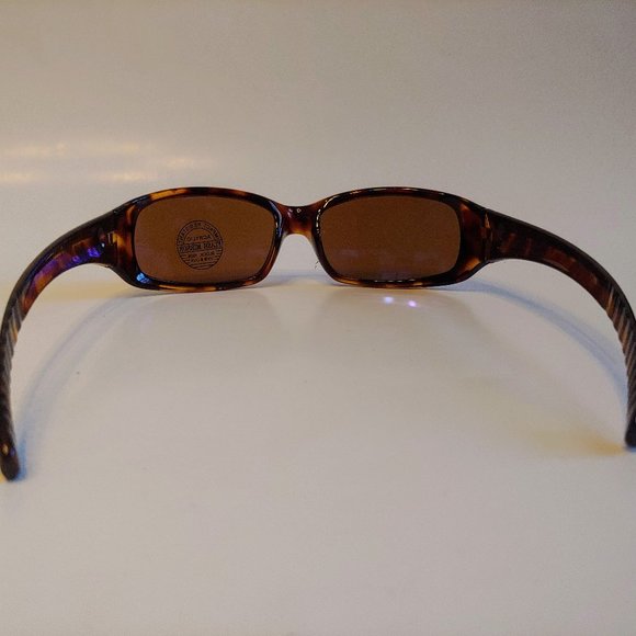 NWT True Vintage 90's Plastic Rectangle Sport Wrap tortoise frame Sunglasses - Picture 3 of 4